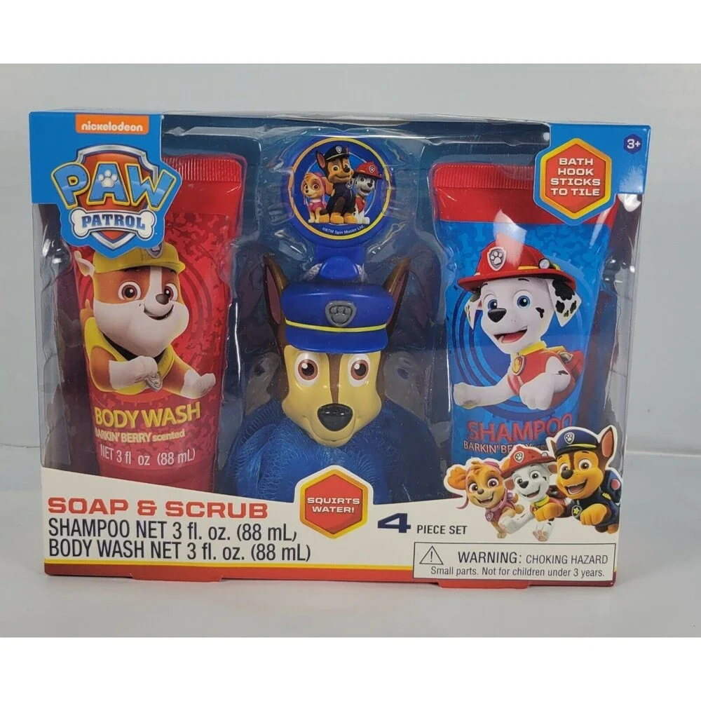 Paw Patrol Soap & Scrub Set Body Wash and Shampoo NEW -